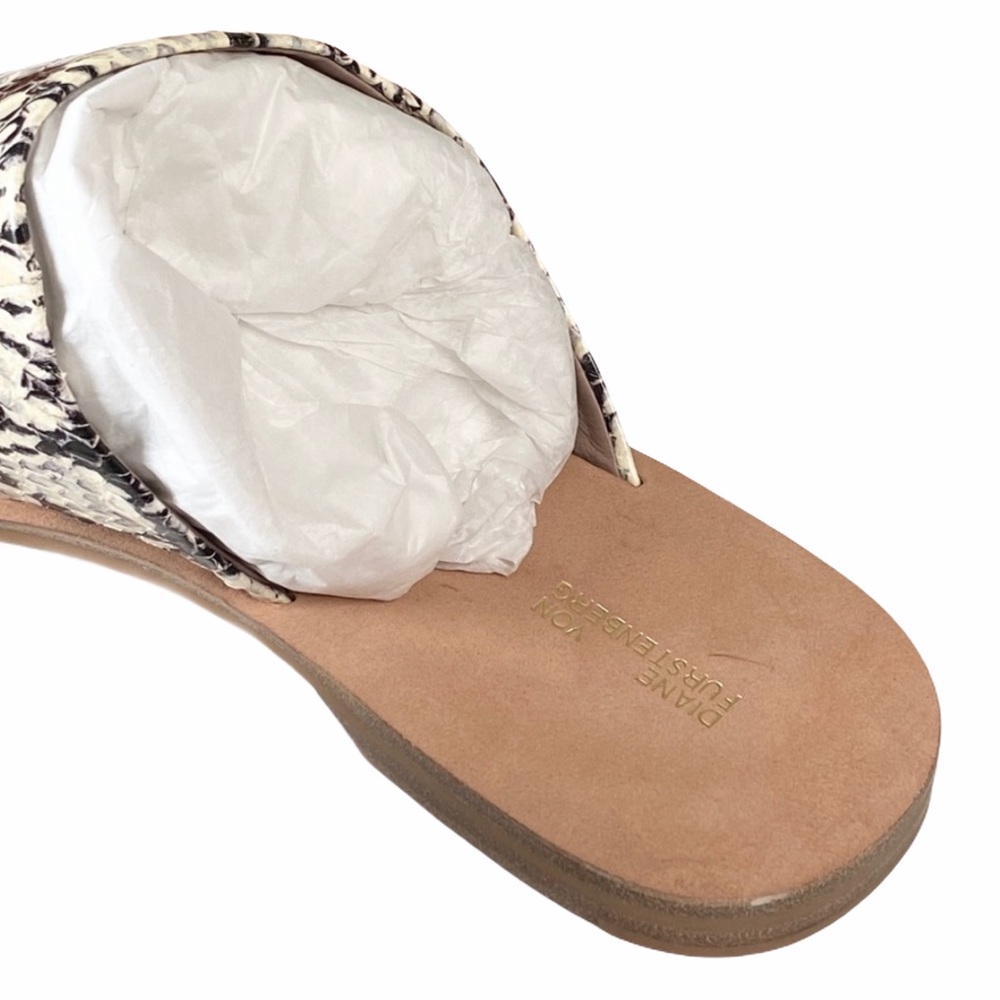 new DVF Diane Von Furstenberg ᪥ Brittany Watersnake Toe Ring Leather Sandals ᪥ - Picture 10 of 14